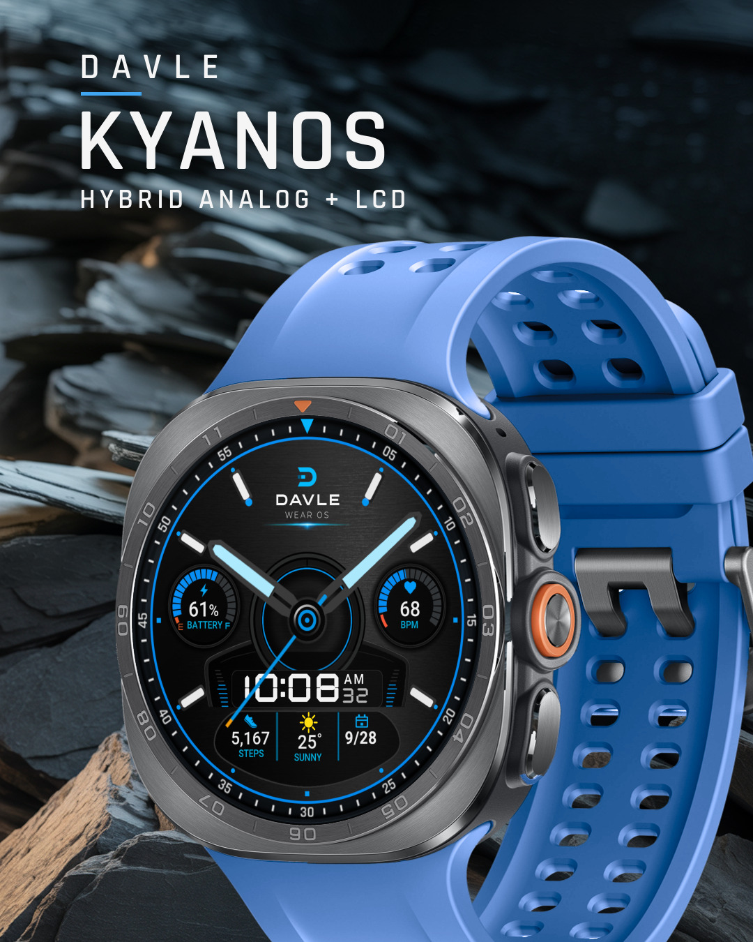 DAVLE KYANOS watch face on a Galaxy Watch Ultra